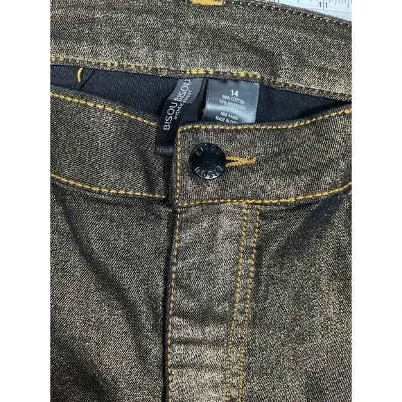 Bisou Bisou Gold metallic stretch skinny pants Sz 14 - Picture 7 of 8
